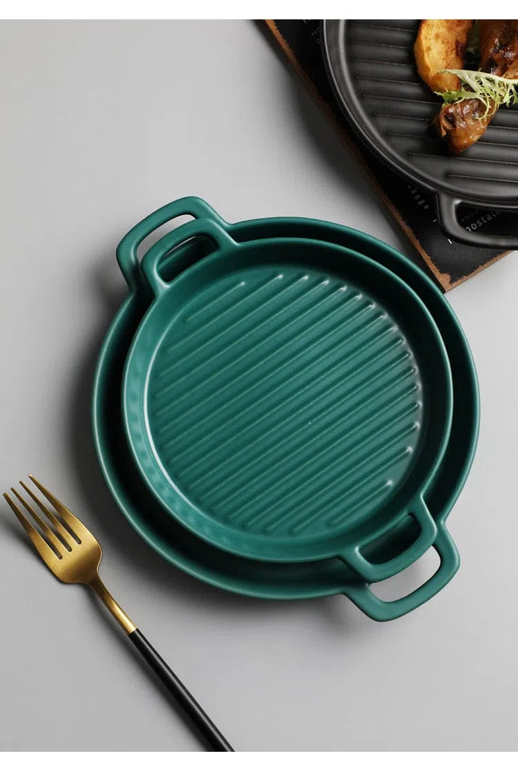 Travessa Redonda em Cerâmica Estilo Nórdico-Kasamô