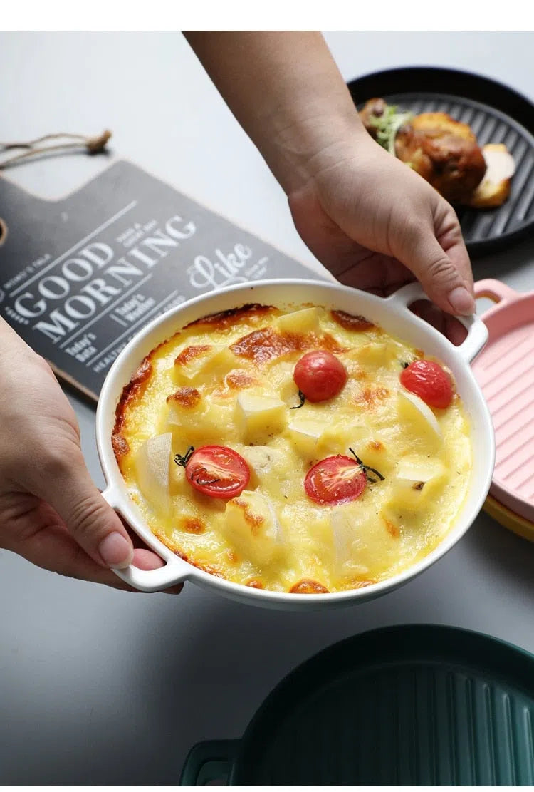 Travessa Redonda em Cerâmica Estilo Nórdico-Kasamô