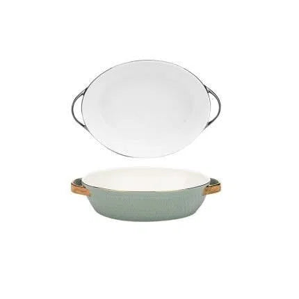 Travessa de Cerâmica Francesa com Alças Douradas-Kasamô