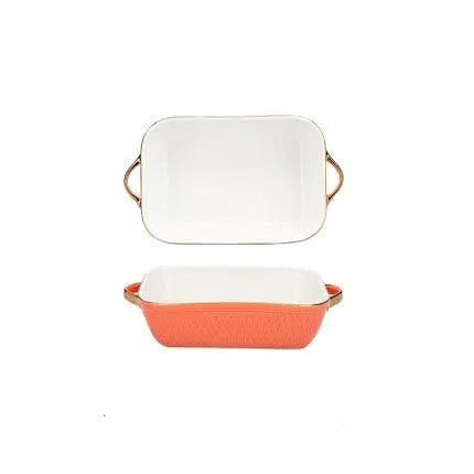 Travessa de Cerâmica Francesa com Alças Douradas-Kasamô