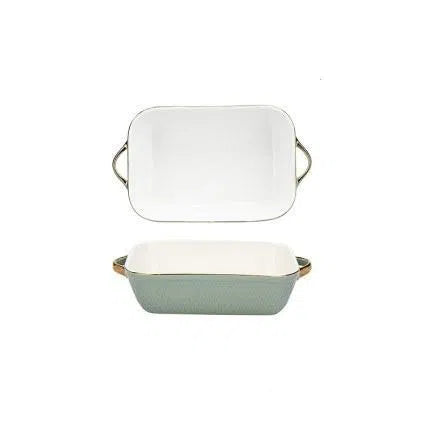 Travessa de Cerâmica Francesa com Alças Douradas-Kasamô