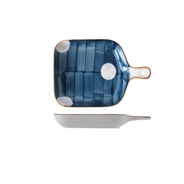 Travessa em Cerâmica Estilo Japonês Pintada à Mão-Kasamô