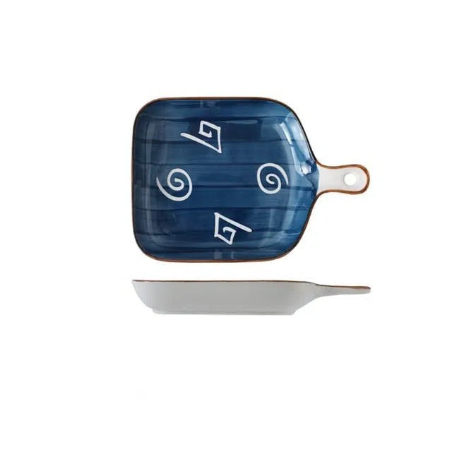 Travessa em Cerâmica Estilo Japonês Pintada à Mão-Kasamô