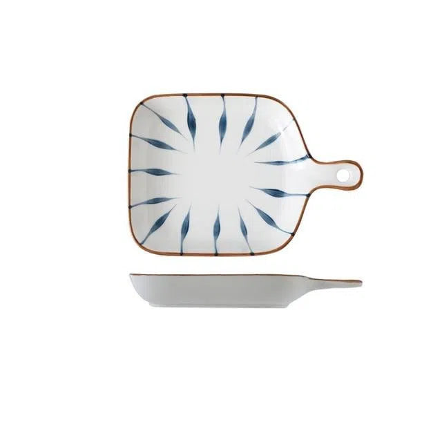 Travessa em Cerâmica Estilo Japonês Pintada à Mão-Kasamô