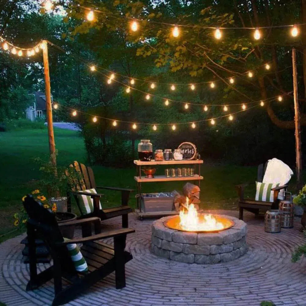 Varal de Luzes com Lâmpadas Arredondadas Bivolt - Ilumine Exteriores-Kasamô