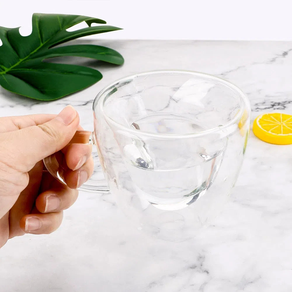 Xícara Vidro Duplo de Coração - 180ml ou 240ml-Kasamô