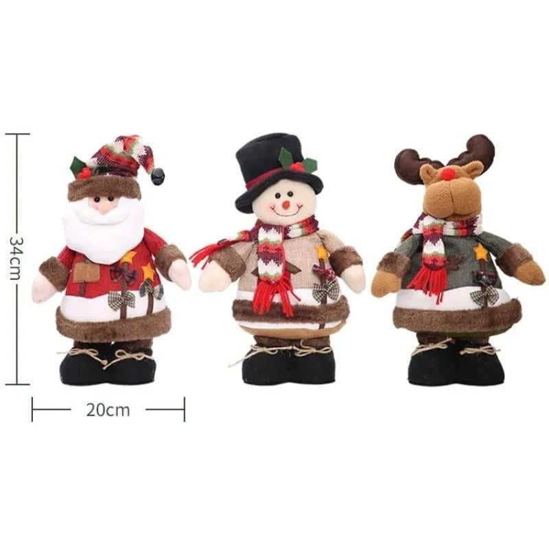Bonecos de Natal de Pelúcia para Decoração Festiva Kasamô