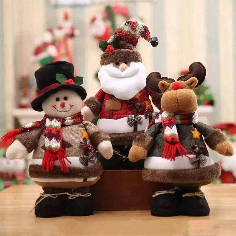 Bonecos de Natal de Pelúcia para Decoração Festiva Kasamô