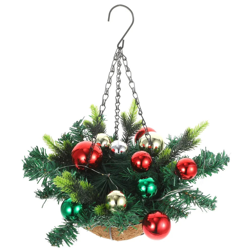 Cesta Suspensa Natalina com Luzes Led Multicoloridas Kasamô