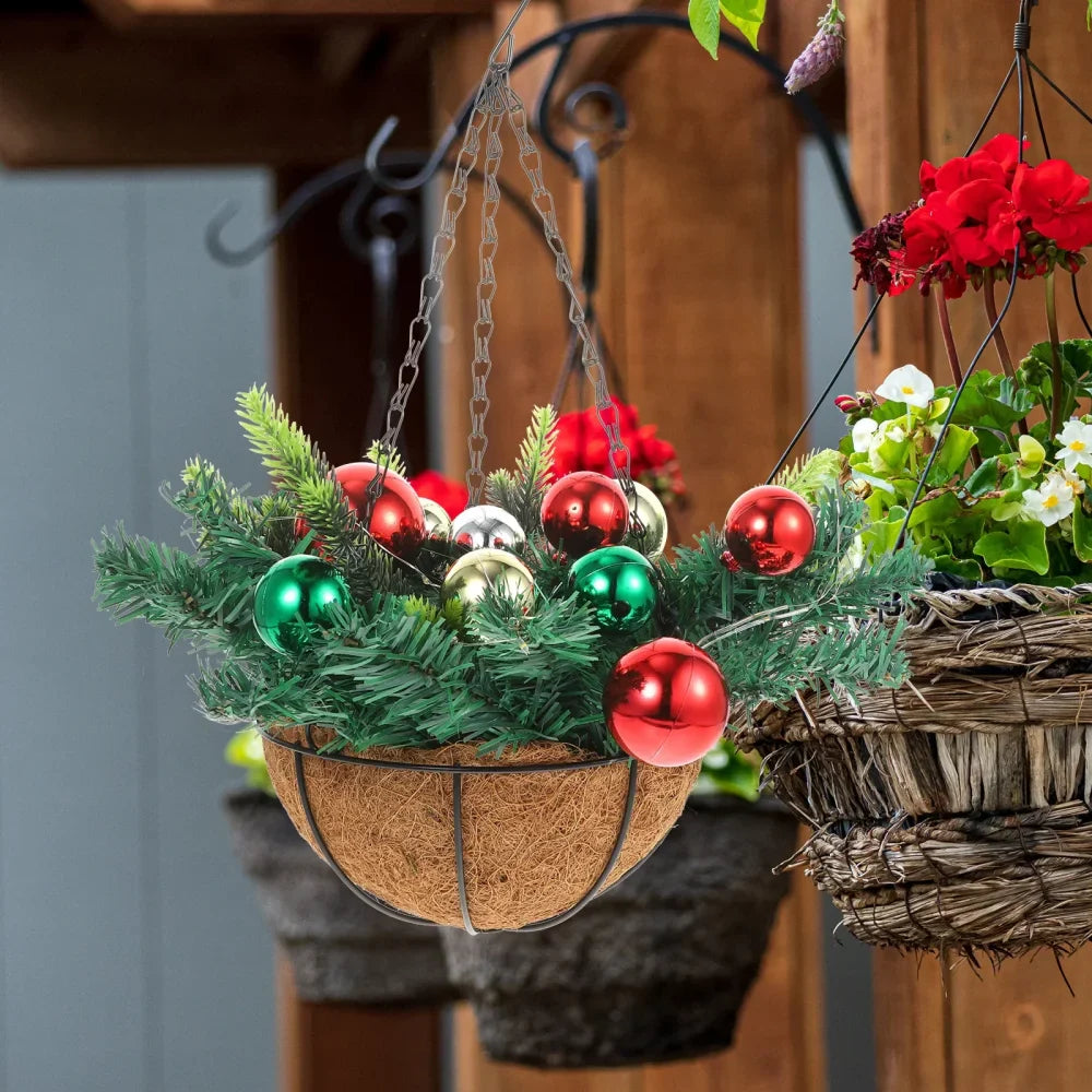 Cesta Suspensa Natalina com Luzes Led Multicoloridas Kasamô