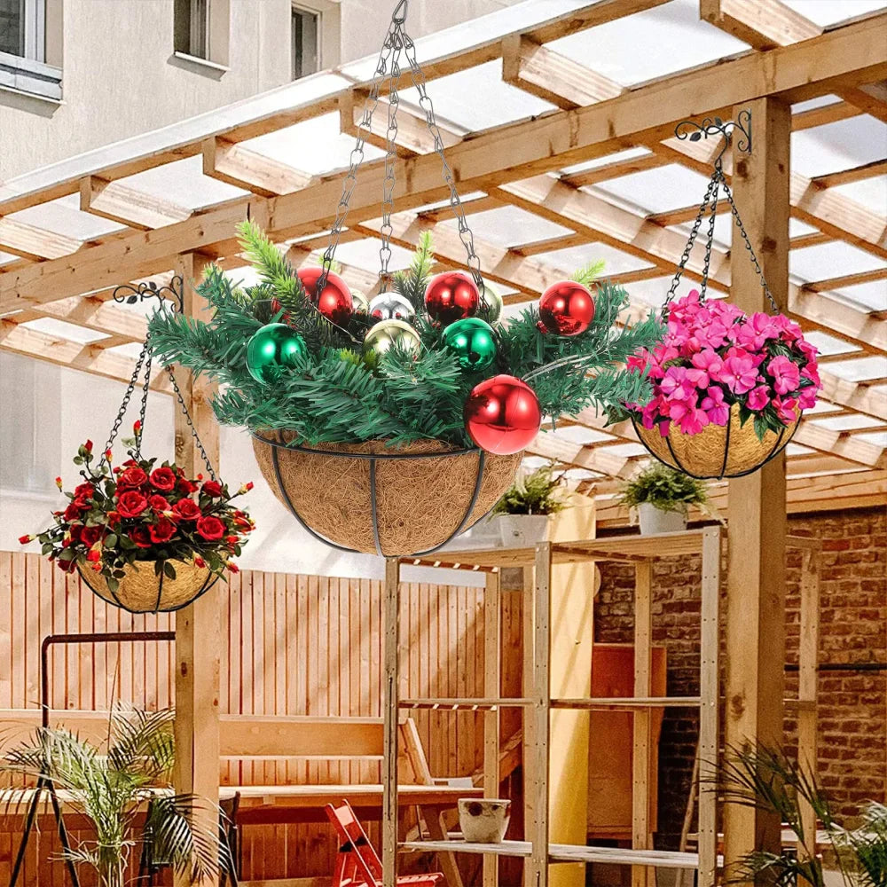 Cesta Suspensa Natalina com Luzes Led Multicoloridas Kasamô