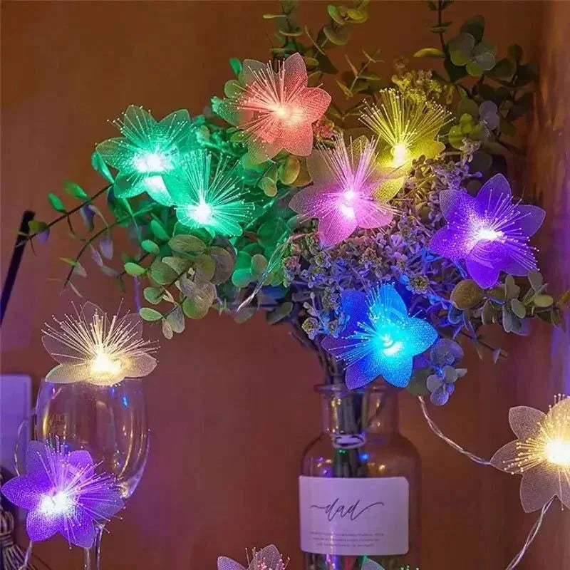 Cordão de Luz Led Decorativo com Flores para Natal Kasamô