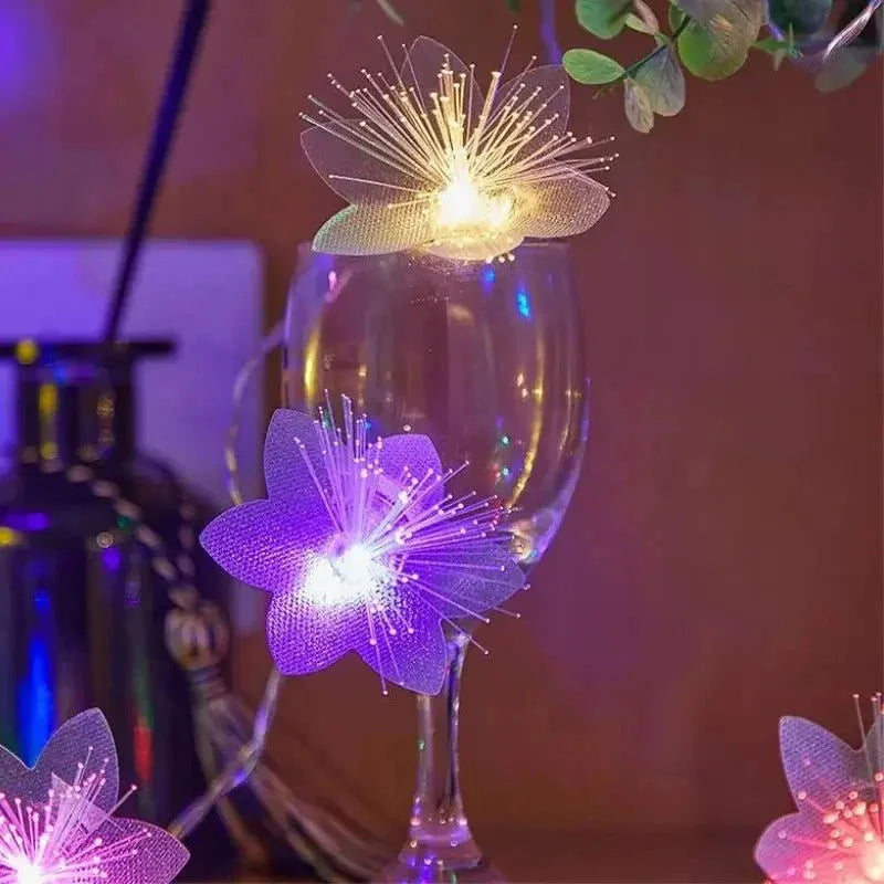 Cordão de Luz Led Decorativo com Flores para Natal Kasamô