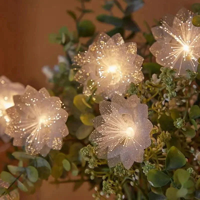 Cordão de Luz Led Decorativo com Flores para Natal Kasamô