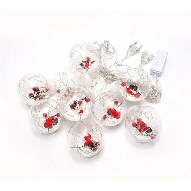 Cordão de Luzes Led Decorativas para Natal com Bolinhas Festivas Kasamô