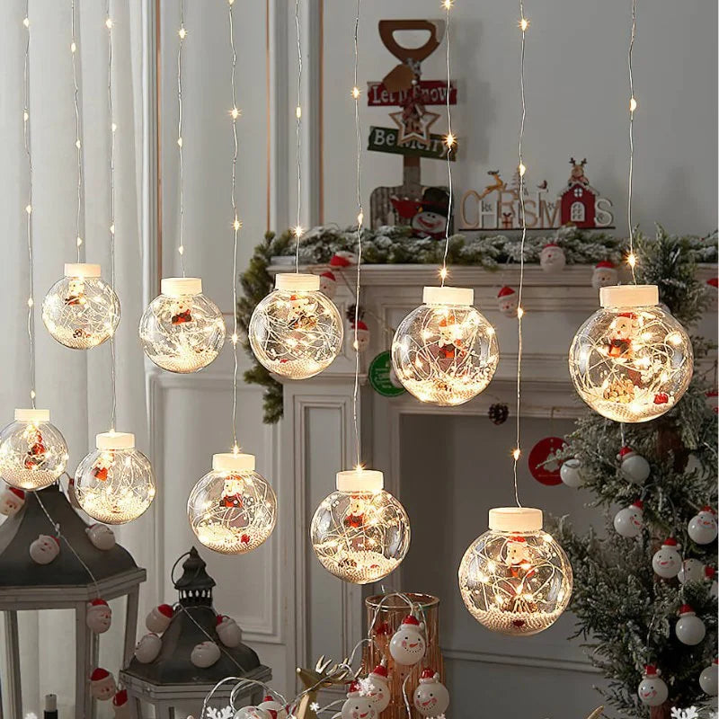 Cordão de Luzes Led Decorativas para Natal com Bolinhas Festivas Kasamô