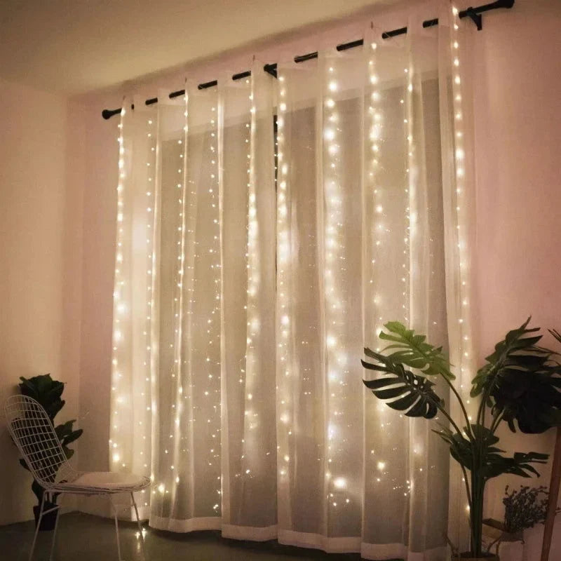 Cortina de Luzes Led Natalina para Decoração Kasamô