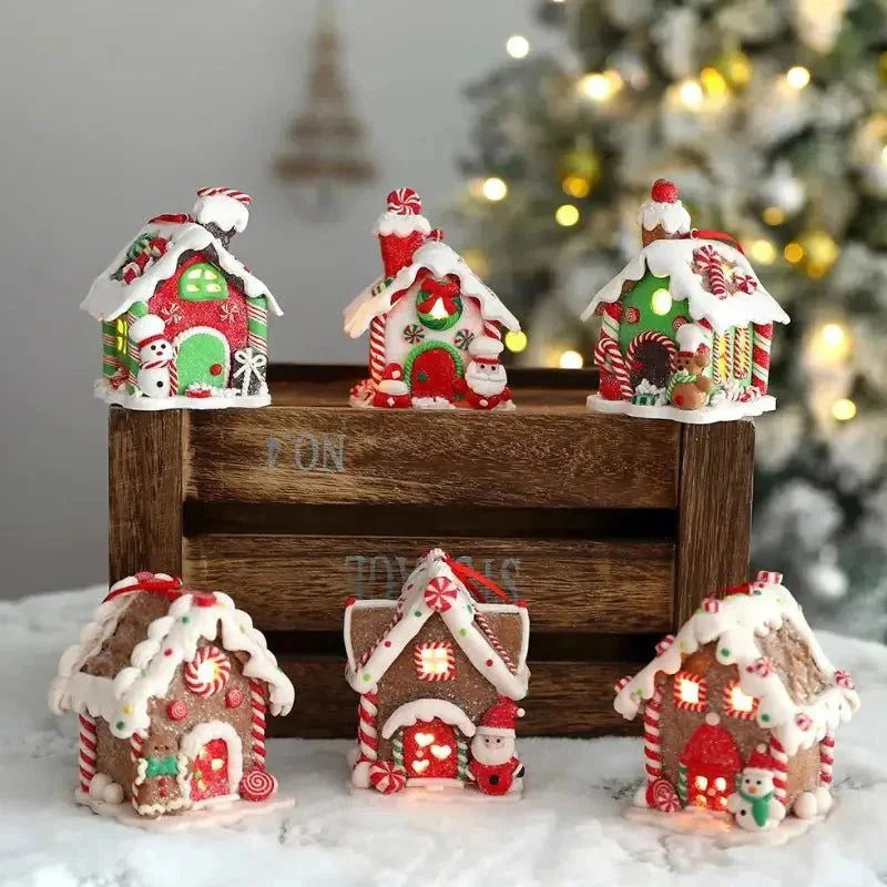 Enfeite de Natal Rústico Pingente de Casinhas para árvore Kasamô