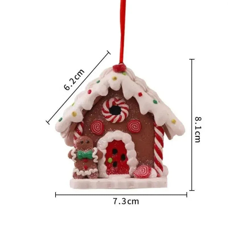 Enfeite de Natal Rústico Pingente de Casinhas para árvore Kasamô