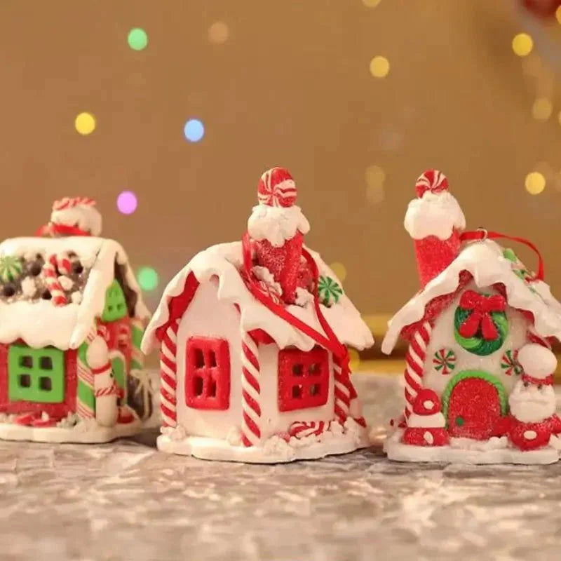 Enfeite de Natal Rústico Pingente de Casinhas para árvore Kasamô