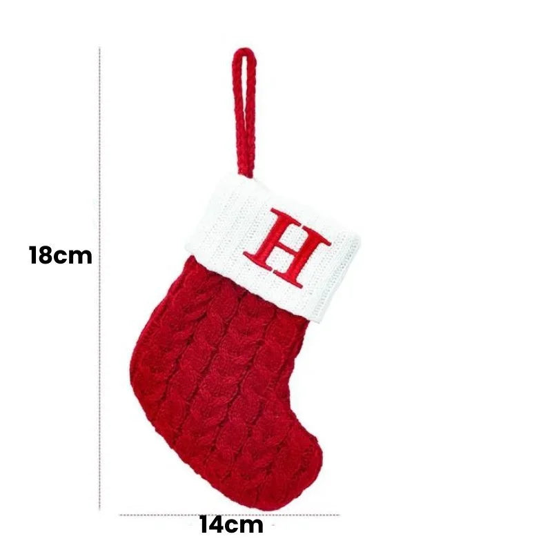 Enfeite Meias de Natal Letras do Alfabeto Kasamô
