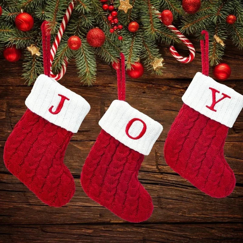 Enfeite Meias de Natal Letras do Alfabeto Kasamô