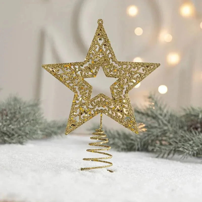 Estrela Dourada de Ferro para Topo de árvore de Natal Decorativa Kasamô