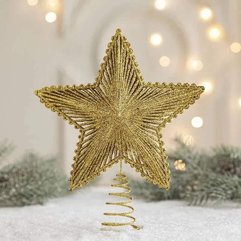 Estrela Dourada de Ferro para Topo de árvore de Natal Decorativa Kasamô