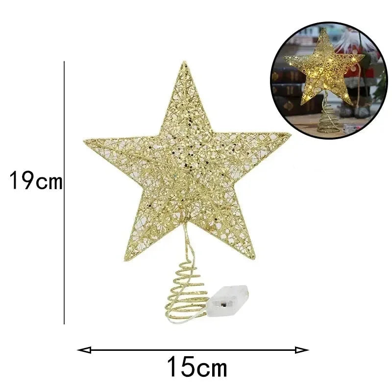 Estrela Led Ferro para Topo de árvore de Natal Fio de Cobre Kasamô