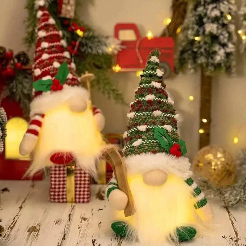 Gnomo de Natal Iluminado com Led para Decoração Kasamô