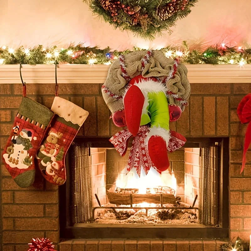 Guirlanda Natalina com Pernas de Duende e Juta para Porta Kasamô