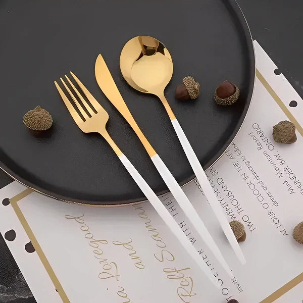 Jogo Talher Vermont Luxo Branco 24 peças - Kasamô