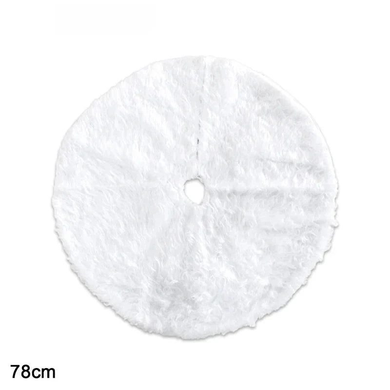 Saia para árvore de Natal Plush Redonda Branco Neve Kasamô
