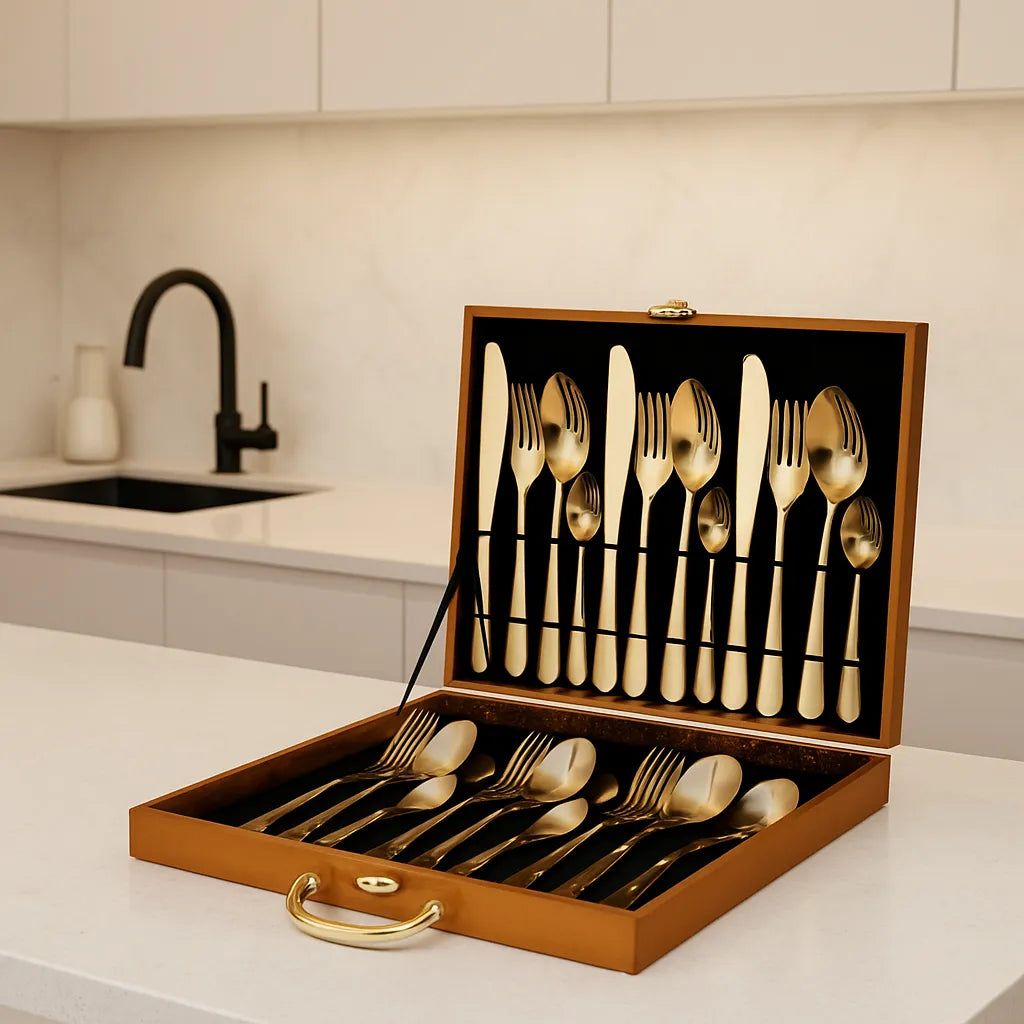 Jogo de Talheres Premium com Maleta Kasamô - 24 Peças