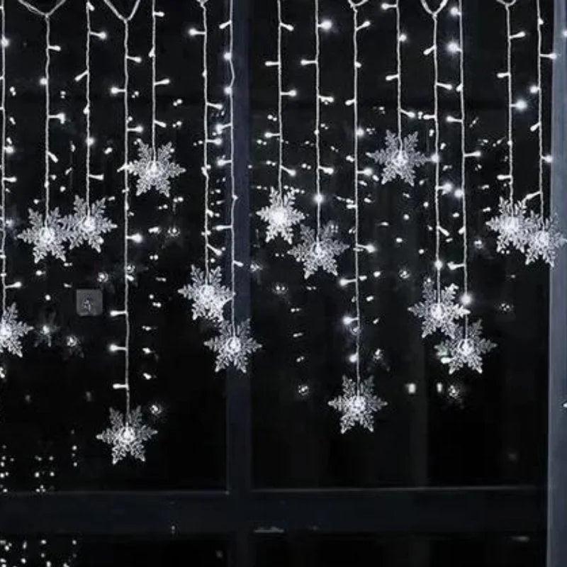 Varal de Luzes Led Flocos de Neve com 8 Modos de Iluminação Kasamô