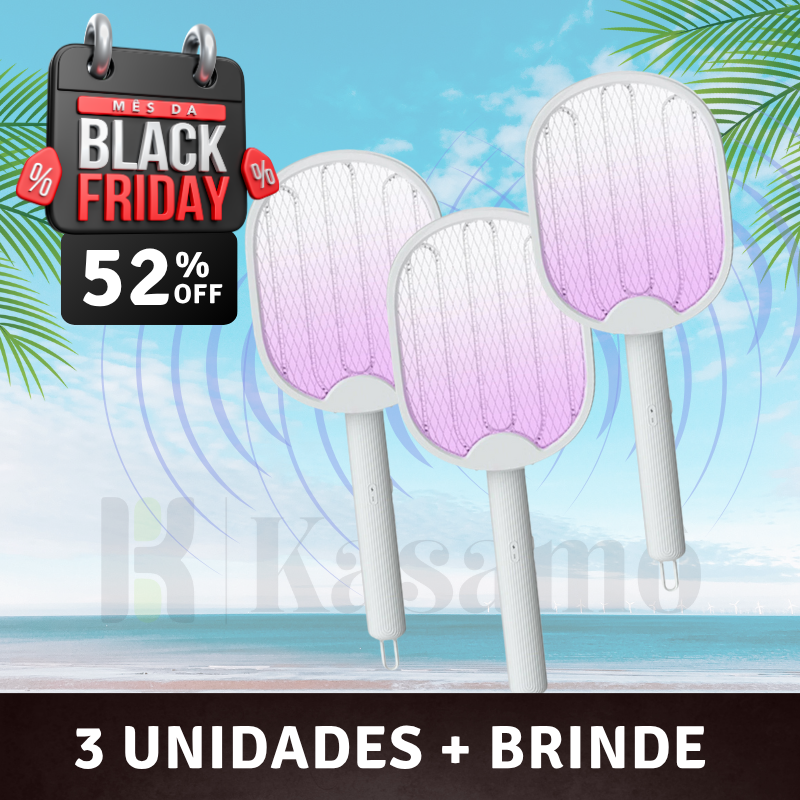 Raquete Mata-Mosquito MaxBolt™ - Com Ions de Atração