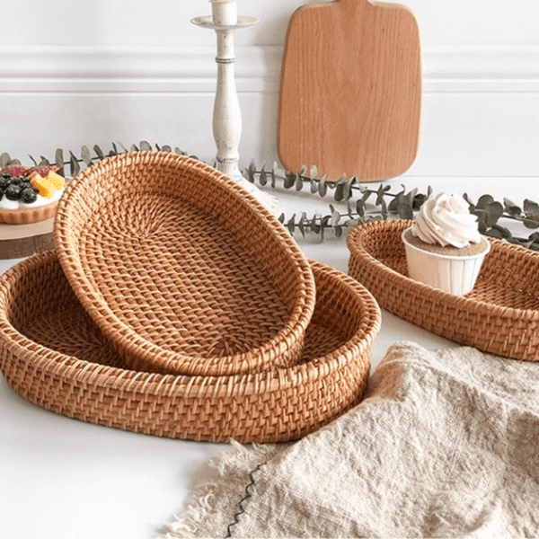Cesto Artesanal em Rattan Manila - Kasamô