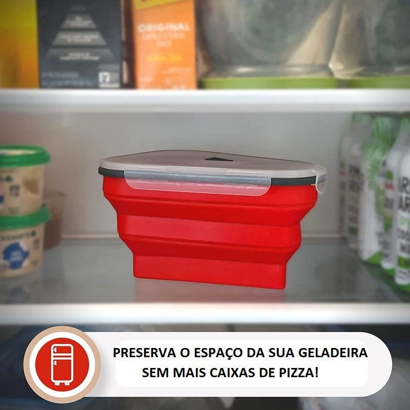 Porta Pizza em Silicone Retrátil