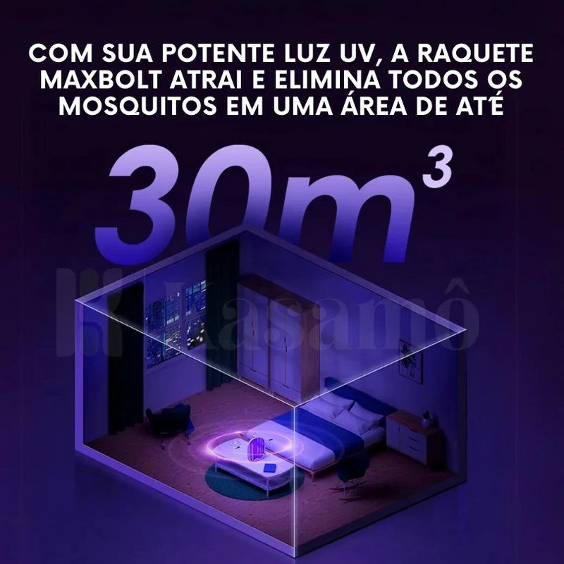 Raquete Mata-Mosquito MaxBolt™ - Com Ions de Atração