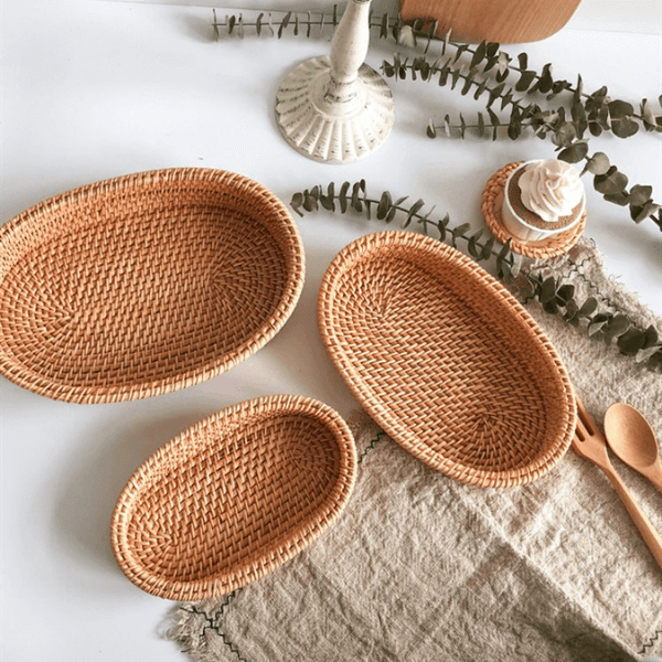 Cesto Artesanal em Rattan Manila - Kasamô