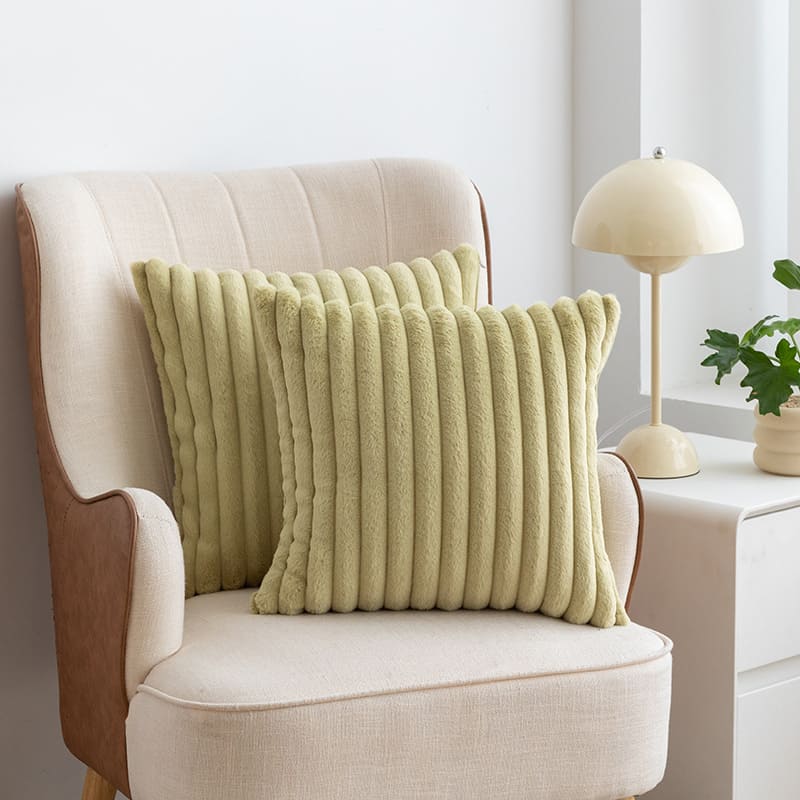 Capa de Almofada Listrada Decorativa de Luxo Moderna - imita Pele de Coelho