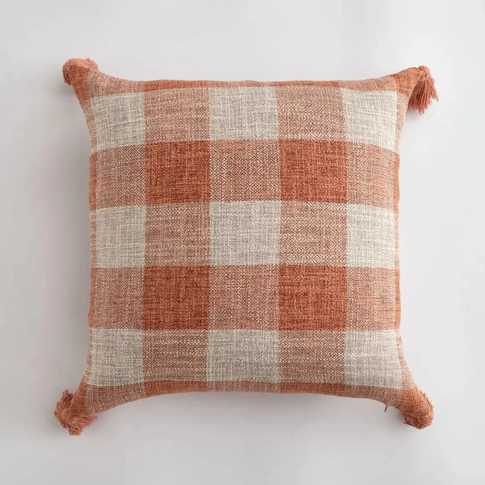 Capa de almofada Decorativa em Linho com Borlas