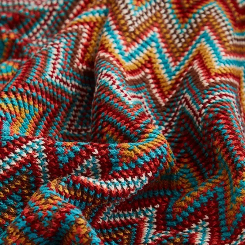 Cobertor Boho Asteca com Estampas Geométricas