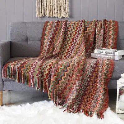 Cobertor Boho Asteca com Estampas Geométricas