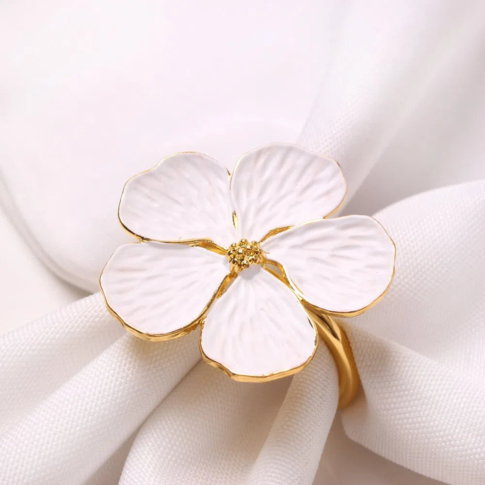 Conjunto Flor de Anéis para Guardanapo - 6 Peças-Kasamô