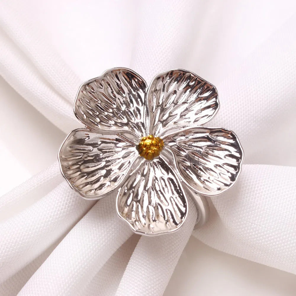 Conjunto Flor de Anéis para Guardanapo - 6 Peças-Kasamô