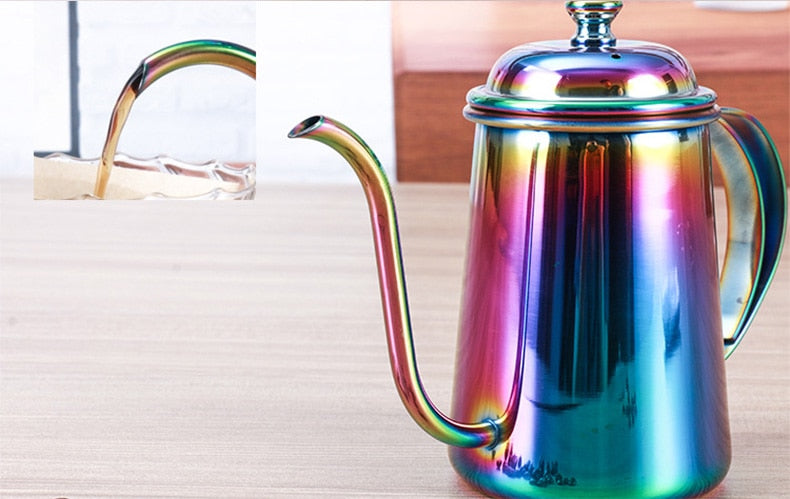 Bule com Bico Fino em Aço Inox - Coleção Rainbow