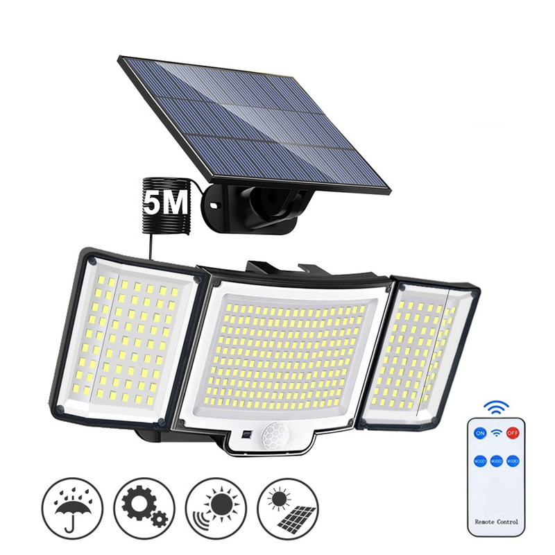 Holofote Solar LED 800W com 3 Cabeças - Tech Urbane