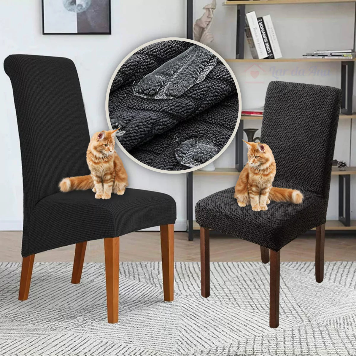 Kit Capas de Cadeira Semi Impermeável - Tecido Jacquard