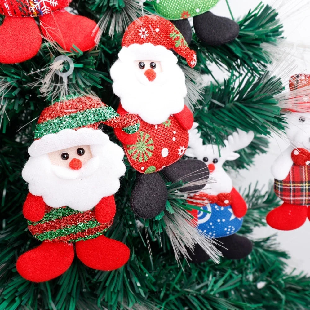 Kit com 12 Enfeites de Bonecos Natalinos – Papai Noel, Rena e Boneco de Neve Kasamô